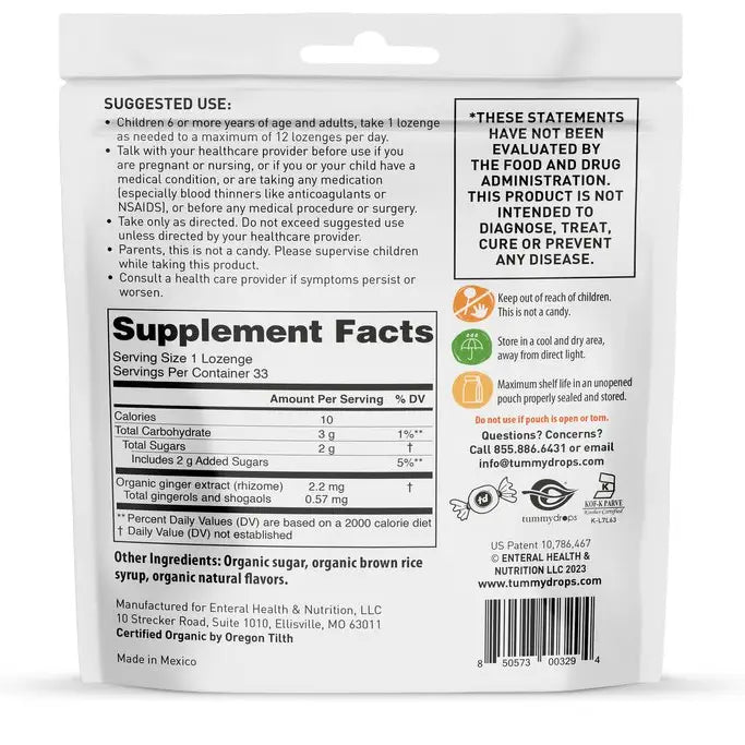 Sweet Pear Ginger Tummydrops, 33 ct