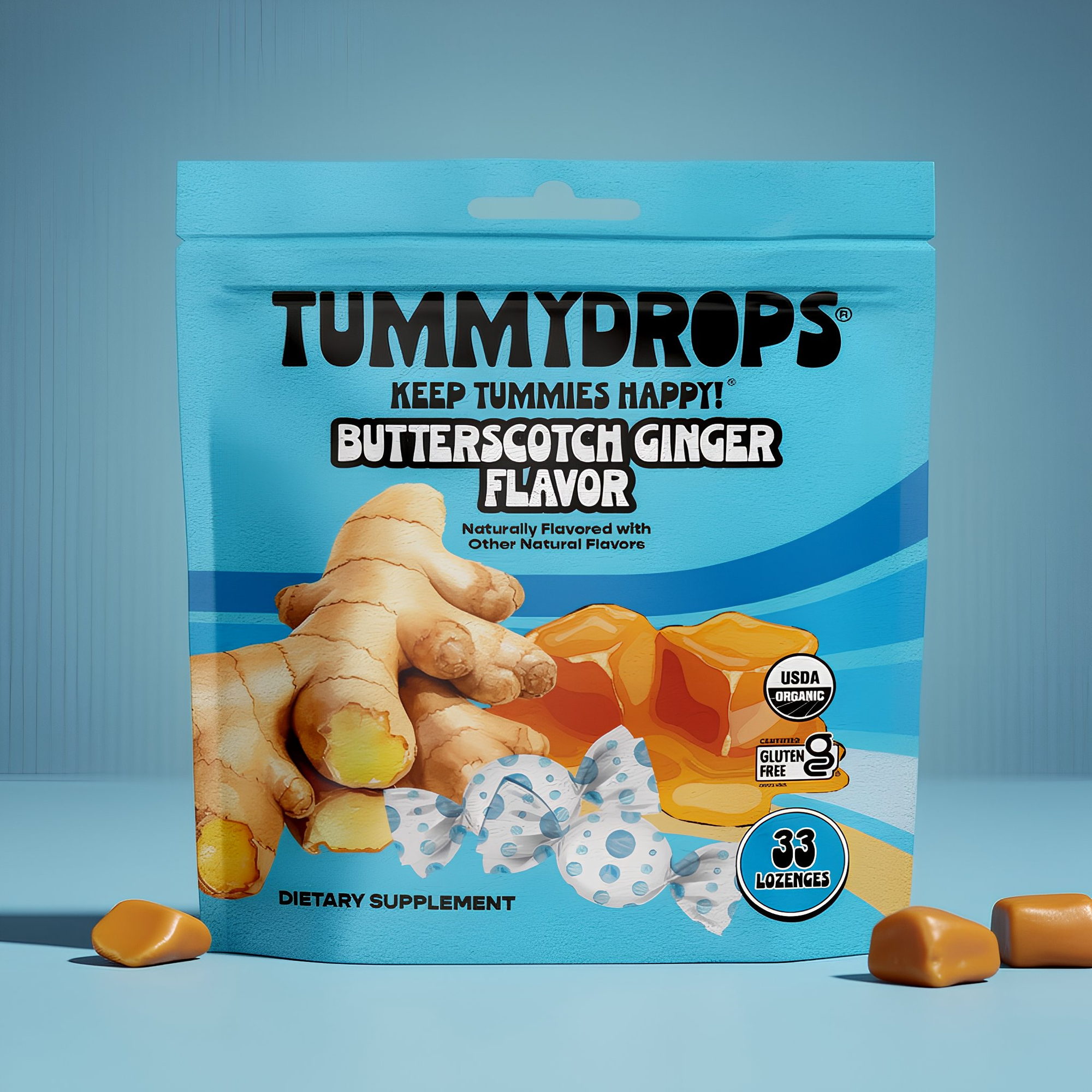 Butterscotch Ginger Tummydrops, 33 ct