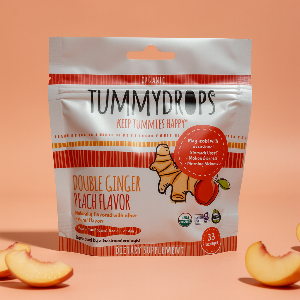 Double Ginger Peach Tummydrops, 33 ct