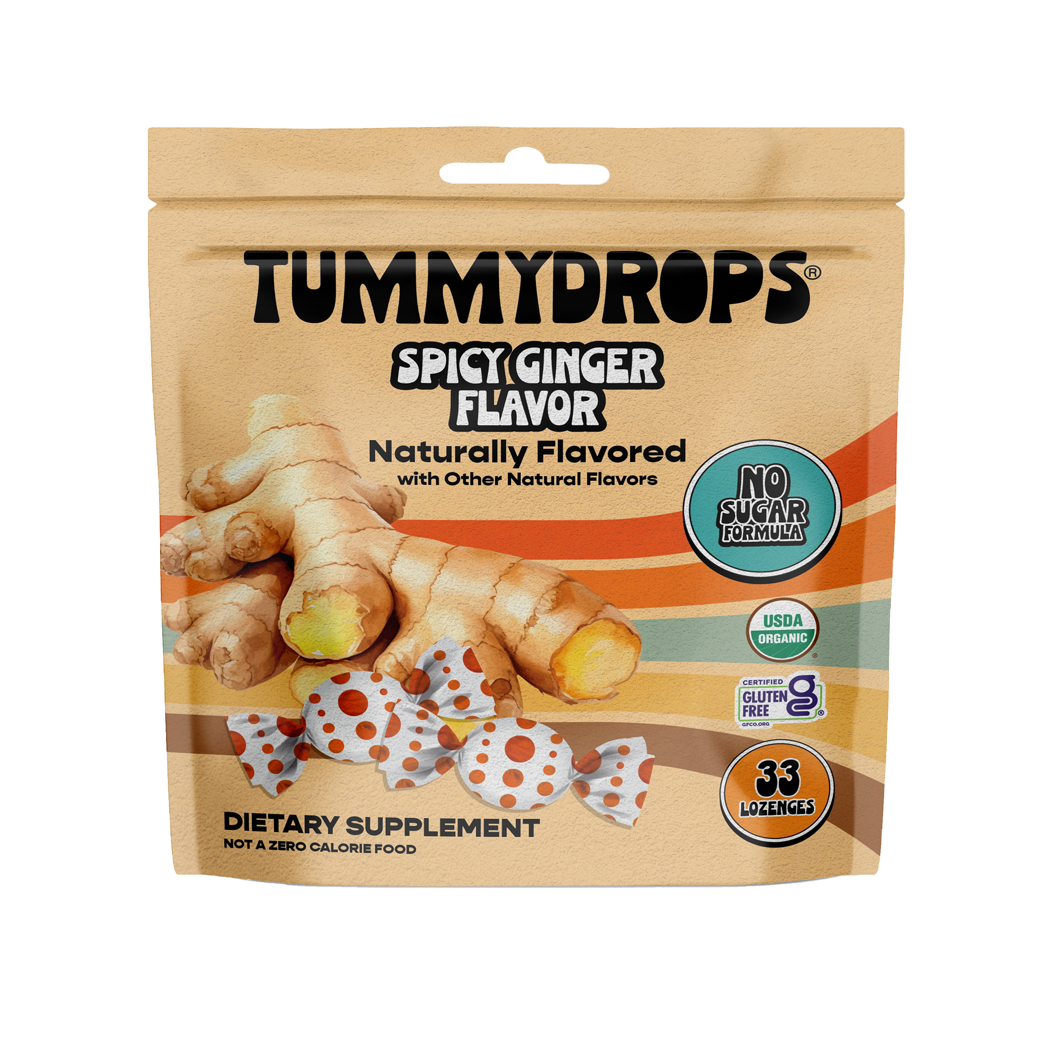 No Sugar Ginger Tummydrops, 33 ct