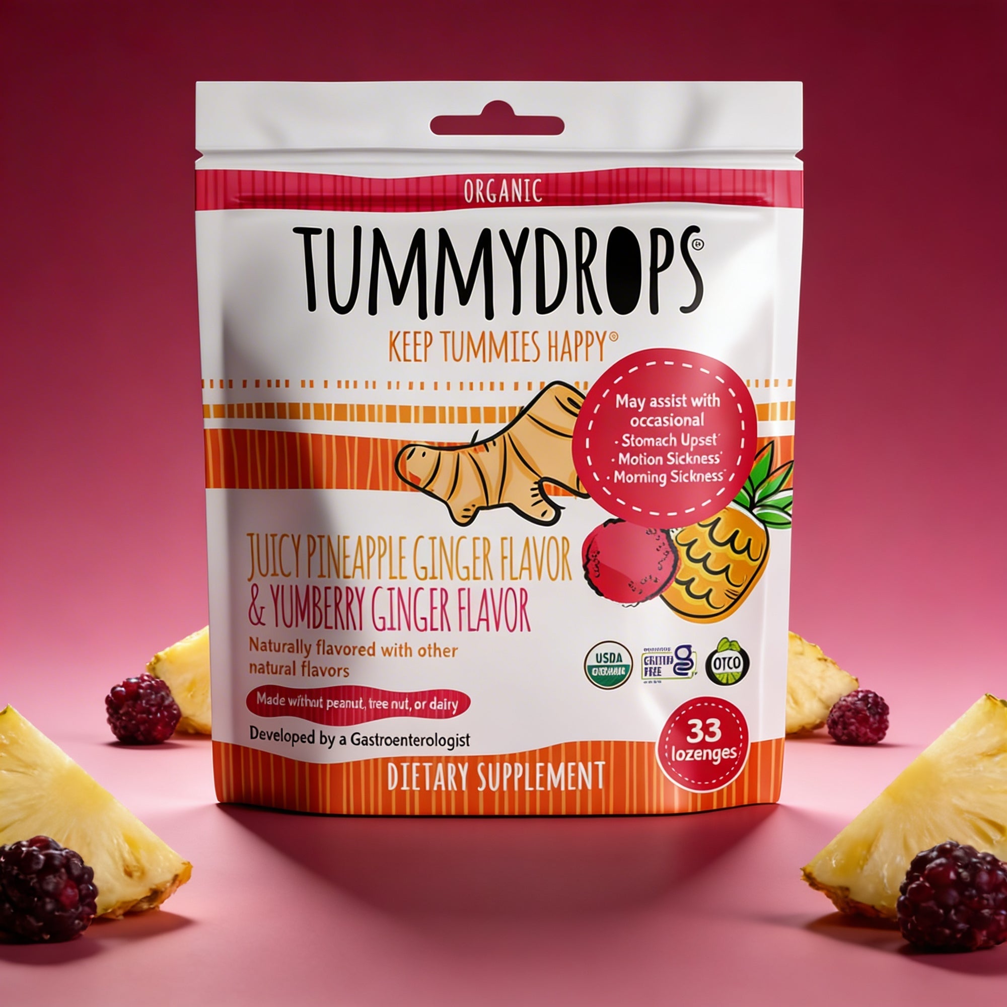 Tropical Ginger Variety Bag Tummydrops, 33 ct