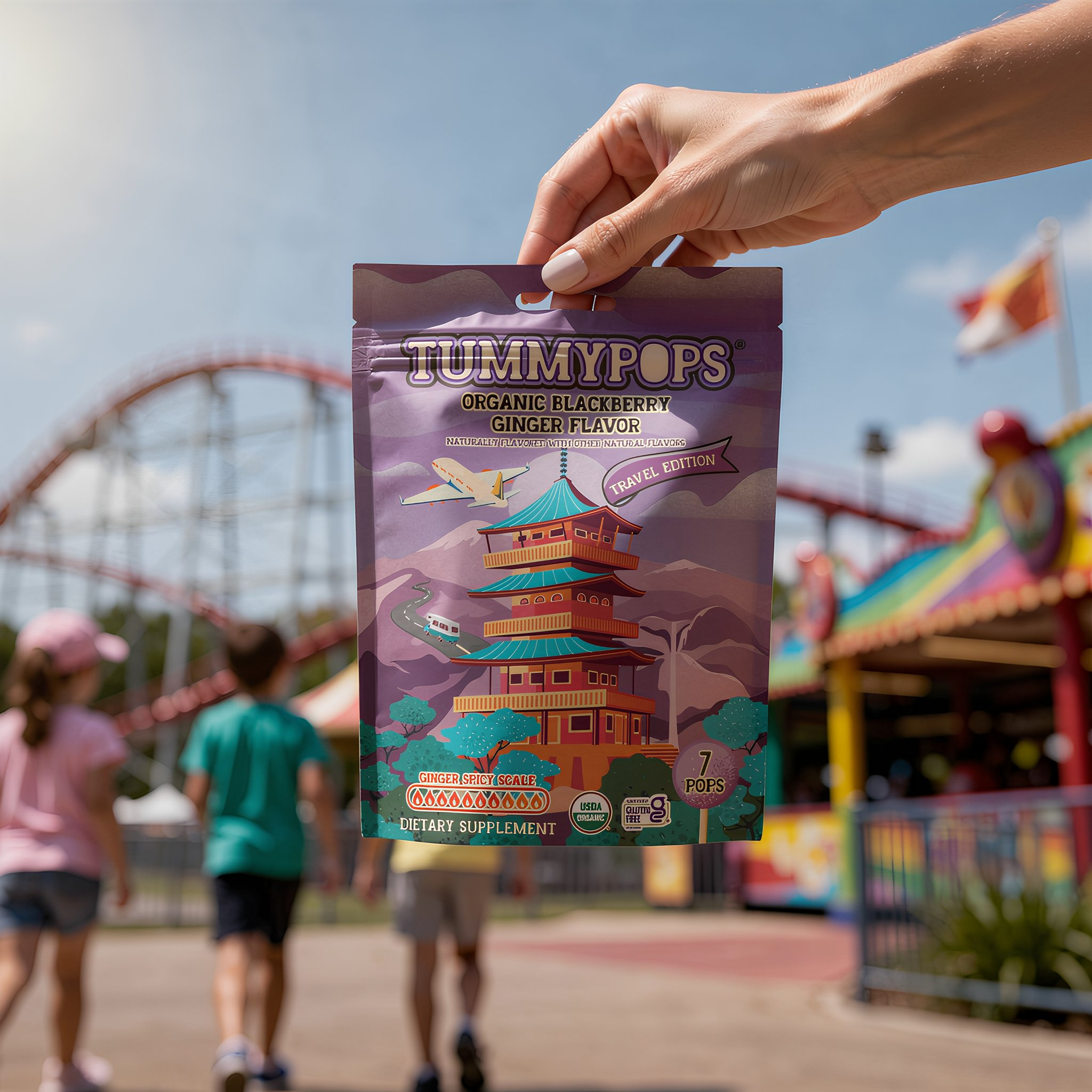 Travel Edition Blackberry Ginger Tummypops, 7 ct